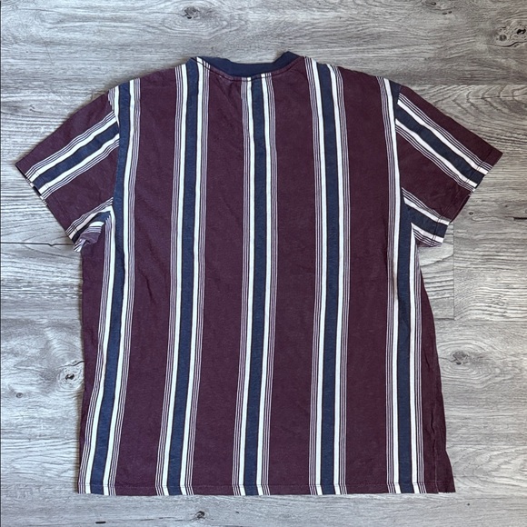 Guess Burgundy and White Striped Short Sleeve Tee - Picture 4 of 4